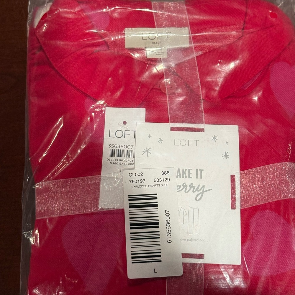 LOFT Red Heart Print pajamas